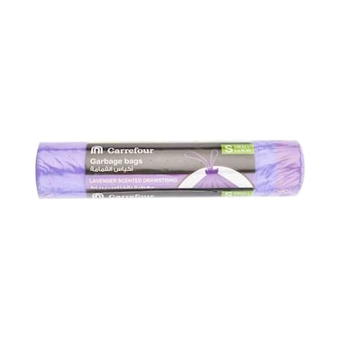 Carrefour 30 Gallon Lavender Scented Drawstring Small Purple 20 Garbage Bags