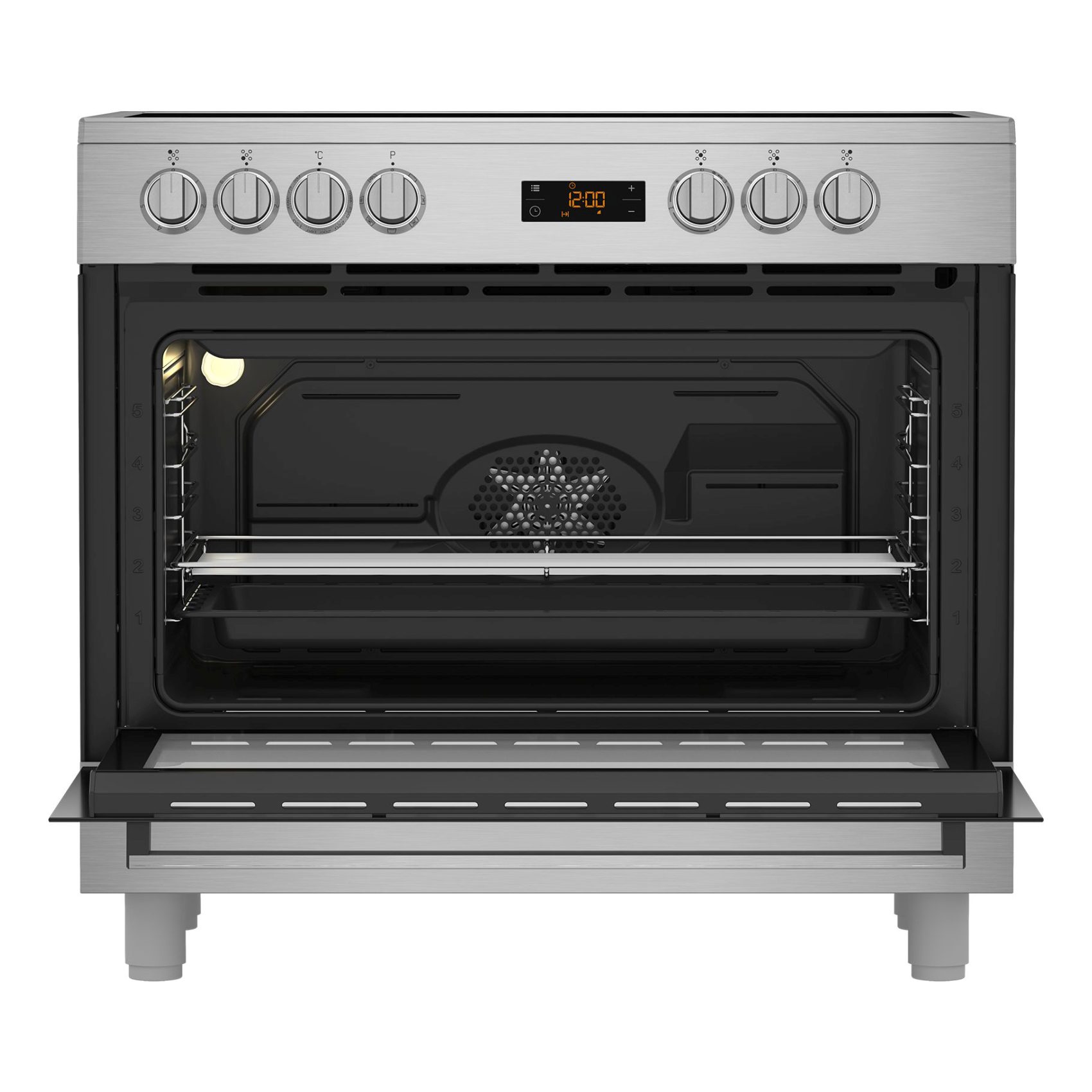 Beko 90 X 60Cm 5 Zones Ceramic Cooker Stainless Steel Color GM17300GXNS