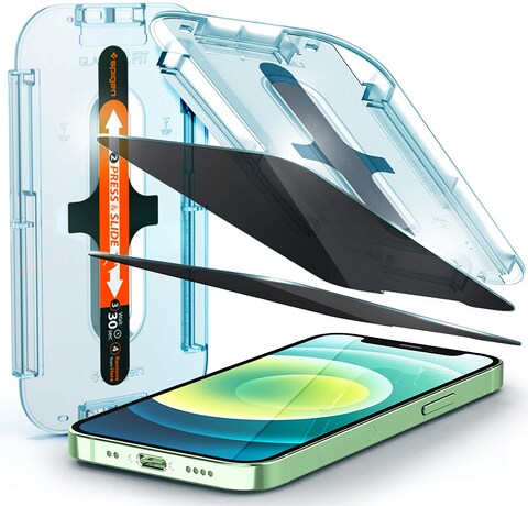 Spigen GLAStR EZ FIT PRIVACY [2 Pack] designed for iPhone 12 Mini Screen Protector (5.4 inch) Premium Tempered Glass - [Case Friendly]