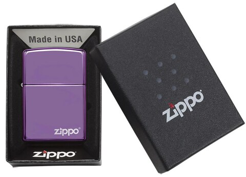 Zippo 24747ZL Classic High Polish Purple Zippo Logo Windproof Lighter