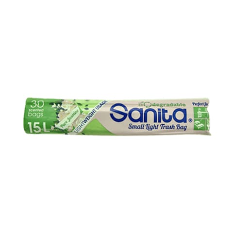 Sanita Small Light Biodegradable Trash Bag 15L x Pack of 30