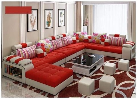 Live Room Sofa,Apartment Living Room Corner Nordic Removable Washable Sofa Combination Furniture,B~red