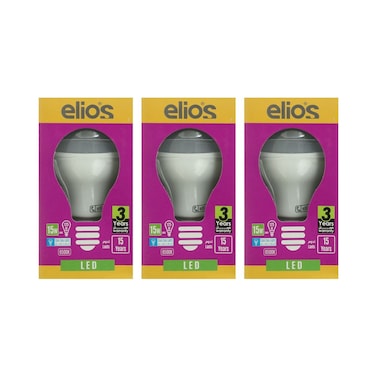 لمبة ليد من إليوس - 15 واط - 3 لمبات - أبيض