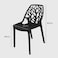 Jilphar Furniture Polypropylene Dining Chairs, Black - JP1038A
