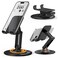Xonic Adjustable Cell Phone Stand For Desk   360 Click-Rotating, Multi-Angle, Non-Slip Metal Base, Foldable &amp; Portable   iPhone Stand For Desk, Black