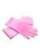 Generic 2-Piece Silicone Dishwashing Gloves Pink