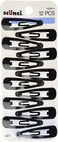 Scunci Countour, Snap Hair Clips, Black, 12 Count
