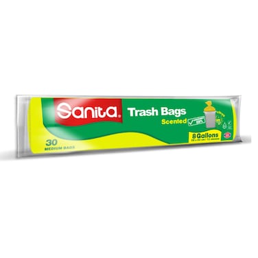 Sanita  Trash Bags Biodegradable 8 Gallons 30 Bags