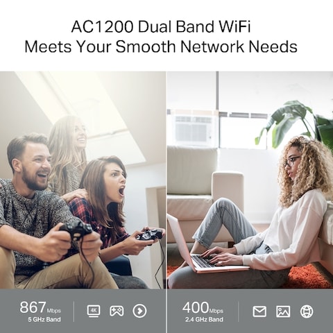 TP-Link AC1200 MU-MIMO WiFi Router Archer C64 , High-Performance WiFi for Gigabit Network Entry Dual Band   Full Gigabit