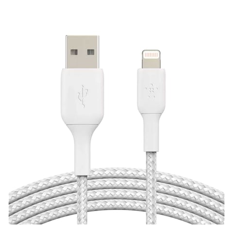 Belkin Braided USB-A to Lightning Data Sync And Charging Cable White