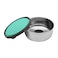 RAJ STEEL STORAGE BOWL WITH GREEN PLASTIC LID -14 CM