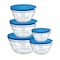  Borgonovo Lambada Bowls With Cover - 5 Bowls - Blue