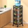 BLUEBERRY ROTATING SHELF BASKETS - MULTIPURPOSE STORAGE RACK WITH WHEELS - ROUND 4 TIER