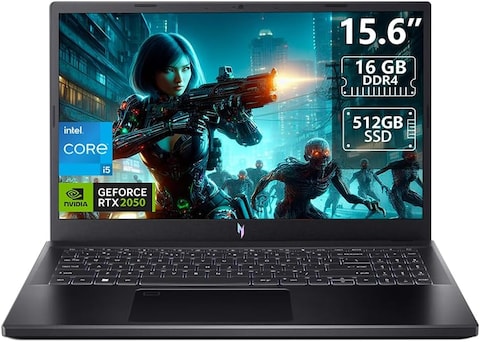 Acer Nitro V 15 Gaming Laptop 15.6-Inch, Core i5-13420H, 16GB DDR5 RAM/512GB SSD/4GB RTX 2050 Graphics/Win11, Black-International Version