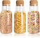 1CHASE Borosilicate Storage Jar With Cork Lid-Cork Stopper Storage Glass bottle 600ml (Pack Of 3)