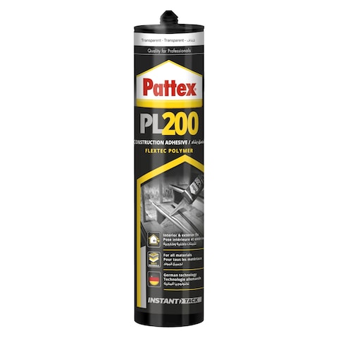 Pattex PL200 Polymer-Based Construction Adhesive Clear 380g