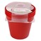 Mintra Plastic Pot With Plate 19cm x4 - Red