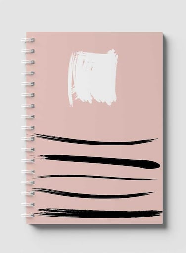 Lowha Spiral Notebook With 60 Sheets And Hard Paper Covers With Brush Textures Design, For Jotting Notes And Reminders, For Work, University, School