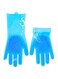 Generic - Magic Silicone Gloves With Wash Scrubber Blue 170G