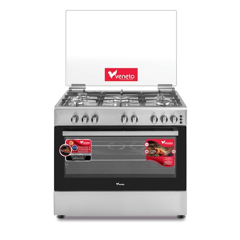 Veneto Gas Cooker C3X96G5VCF.VN Silver/Black 90x60cm