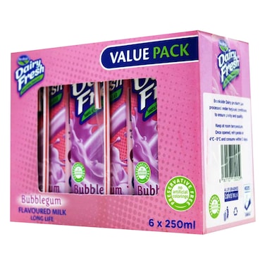Brookside Dairy Fresh Bubblegum Flavoured Milk 250Ml X Pack Of 6  Long Life