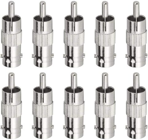 Tomvision - 10PCS BNC Female to RCA Male Cable Connector Adapter for CCTV Camera System