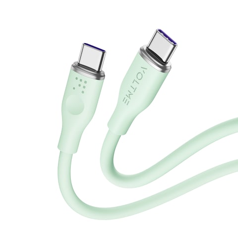Voltme Powerlink Moss 100W PD 5A Fast USB C Cable, Liquid Silicon Type C Fast 480mbps Data Transfer Cable for iPhone 15 Pro Max, MacBook Pro/Air, iPad Pro/Air Samsung S24/S23 Ultra etc 1M &ndash; Green