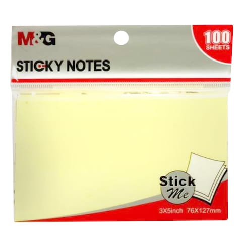 M&amp;G Sticky Note 3X5 100 Sheets Yellow 142