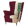 In House Chair King Velvet With Two Wings - Burgundy - E3