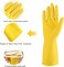 ZALCOON Household Rubber cleaning gloves yellow Medium for Household,Reuseable dishwashing gloves for Kitchen.