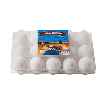 Hawa Chicken White Eggs 15 Pieces