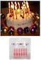 Generic Beautiful Happy Birthday-Party Candles With Cake Topper-Pink Colour- (Pack Of 12 Unit)
