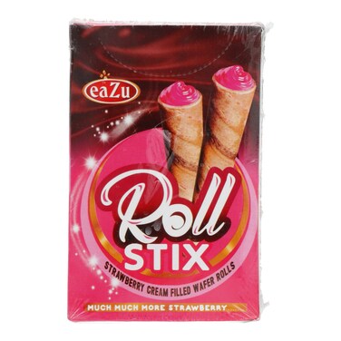 eaZu Roll Stix Strawberry Cream FIlled Wafer Rolls