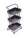 3 Tier Utility Rolling Storage Cart With Handles And Lockable Wheels Brown 43x36x86.5cm