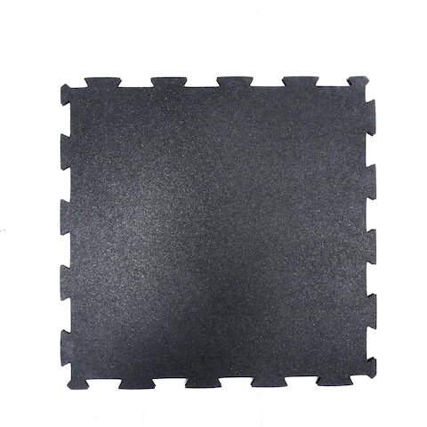 YALLA HomeGym 10MM Black Rubber Heavy-Duty Floor Exercise Mat Rubber Interlocking Floor Tiles 1 Squared Meter (Black)