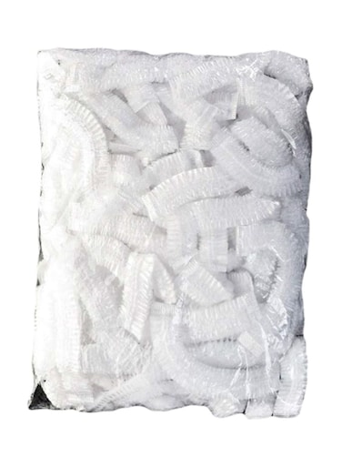 Lades 100-Piece Shower Cap Set Clear