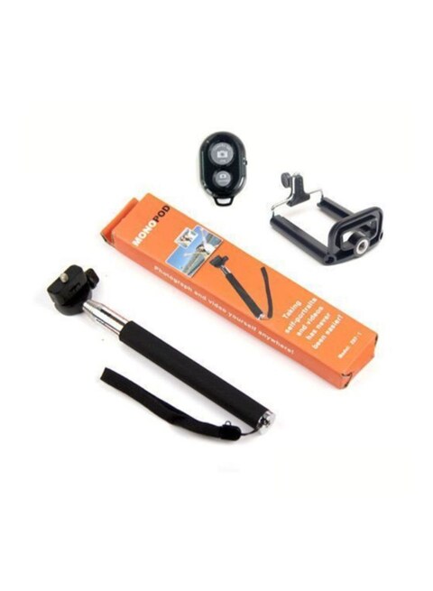 Generic - Selfie Stick Monopod With Bluetooth Remote Shutter Black