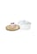Lihan Acrylic Dessert Plate With Base, Wood Cake Tray 22X11Cm With Clear Acrylic Cover, Cake Fruit Display Server Tray For Kitchen, Birthday, Wedding, Appetizer Dessert (Round)