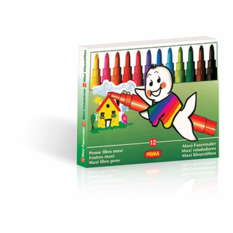 Prima Maxi Jumbo Fibretip Colors - 12 Colors