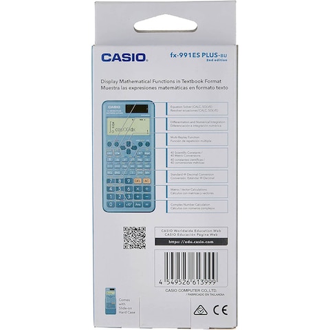 Casio FX 991ES Plus 2nd Edition Scientific Calculator, Blue