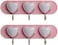 Royalford Heart Self Adhesive Sticky Hooks 2 X 3-Piece Hooks, Pink/White
