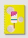 Lowha Spiral Notebook With 60 Sheets And Hard Paper Covers With Retro Ice Cream Design, For Jotting Notes And Reminders, For Work, University, School