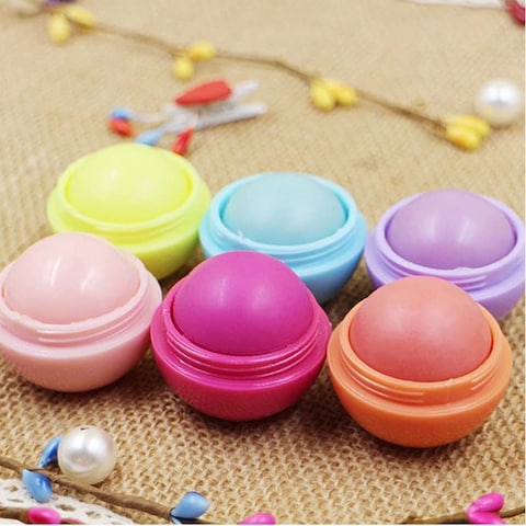6Pcs Romantic Bear Ball Lip Balm Makeup Baby Lips Moist Balm Cute Fruity Flavor Libalm Natural Plant Nutritious Lips Care
