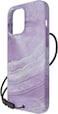 BodyGuardz Carve Marble designed for iPhone 15 PRO compatible with MagSafe case cover with Lanyard - Purple/White