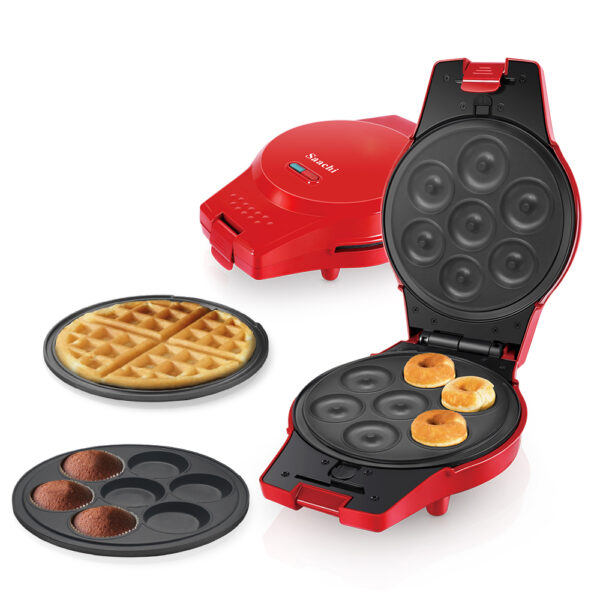 3 In 1 Waffle/Donut/Cupcake Maker NL-3M-1565-RD