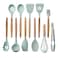 Generic-11PCS Cooking Utensils Kitchen Utensil Set Silicone Kitchenware Set Wooden Handle&nbsp;Cookware Set Chef Nonstick Cookware Kitchen Gadgets