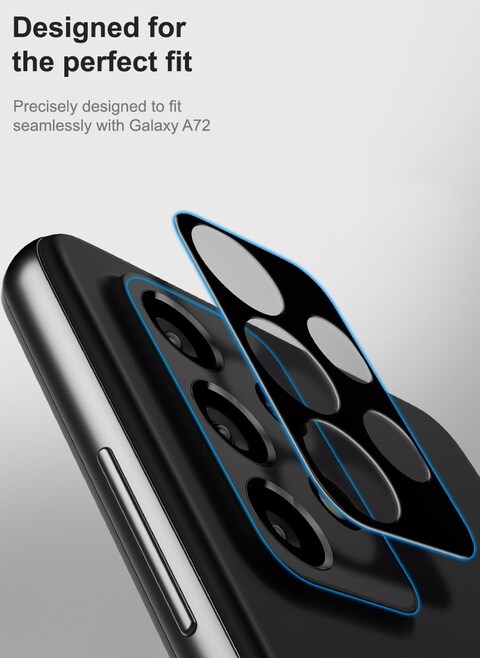 Spigen GLAStR Optik Camera Lens Screen Protector [2 Pack] designed for Samsung Galaxy A72 - Black