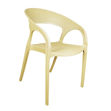 كرسي  اسباني بمسند للذراع من الهلال والنجمة - بيج