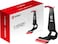 Msi Hs01 Headset Stand - Solid Metallic Design, Stable Headset Hanger, Sturdy Cell Phone Holder, Non-Slip Base - Black/Red