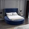 In House Lotus Velvet Bed Frame - King - 200x200 cm - Dark Blue